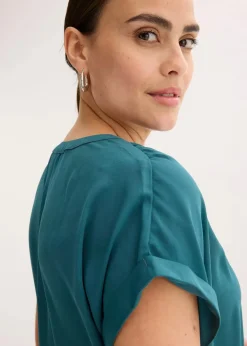 bonprix Blusen & Tuniken|Bekleidung·Jacken & Mäntel^Tunikabluse Georgette pfeffergrün