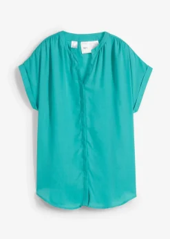 bonprix Bekleidung·Jacken & Mäntel|Blusen & Tuniken^Tunikabluse Georgette türkis