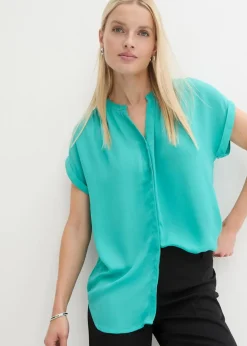 bonprix Bekleidung·Jacken & Mäntel|Blusen & Tuniken^Tunikabluse Georgette türkis