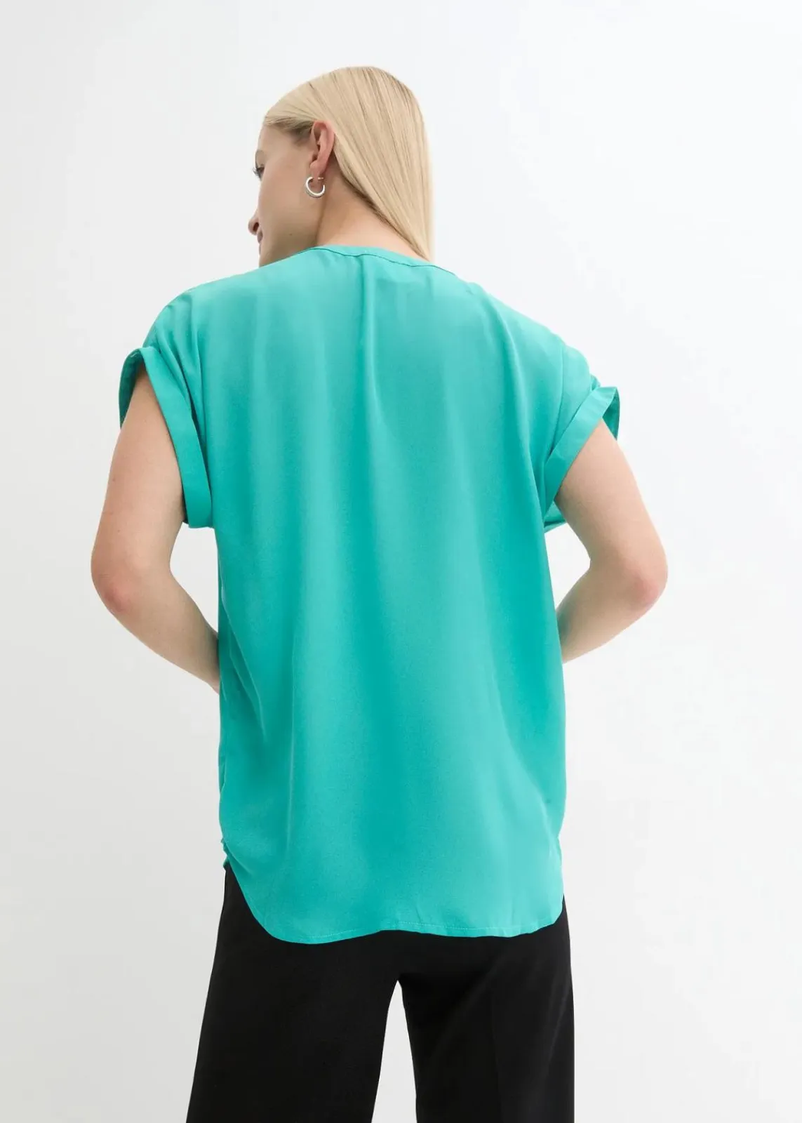 bonprix Bekleidung·Jacken & Mäntel|Blusen & Tuniken^Tunikabluse Georgette türkis