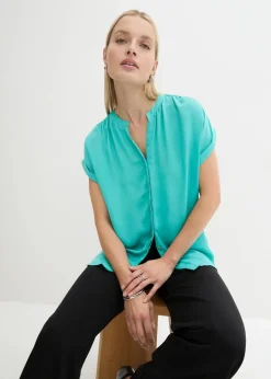bonprix Bekleidung·Jacken & Mäntel|Blusen & Tuniken^Tunikabluse Georgette türkis