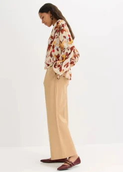bonprix Bekleidung·Jacken & Mäntel|Blusen & Tuniken^Tunikabluse mit metallischen Garn beige bedruckt