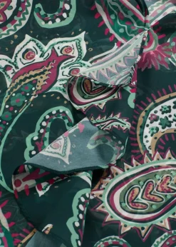 bonprix Bekleidung·Jacken & Mäntel|Blusen & Tuniken^Tunikabluse mit Volants tiefgrün paisley