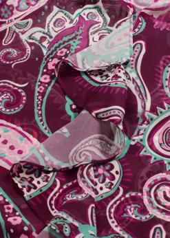 bonprix Nachhaltigere Materialien|Blusen & Tuniken^Tunikabluse mit Volants dunkelfuchsia paisley