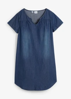 bonprix Bekleidung·Pullover & Strickjacken|Kleider^Tunika-Jeanskleid blau denim used