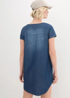bonprix Bekleidung·Pullover & Strickjacken|Kleider^Tunika-Jeanskleid blau denim used
