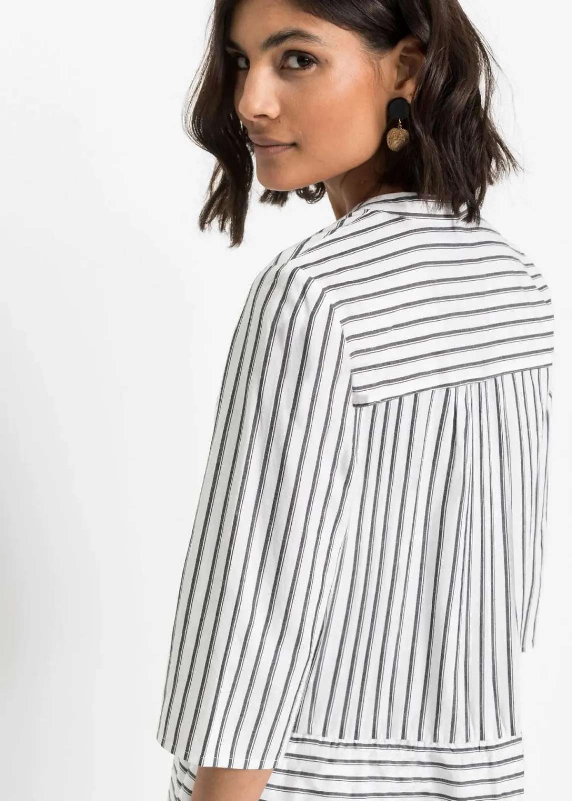 bonprix Kleider|Bekleidung·Pullover & Strickjacken^Tunika-Kleid schwarz / weiß gestreift