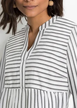 bonprix Kleider|Bekleidung·Pullover & Strickjacken^Tunika-Kleid schwarz / weiß gestreift