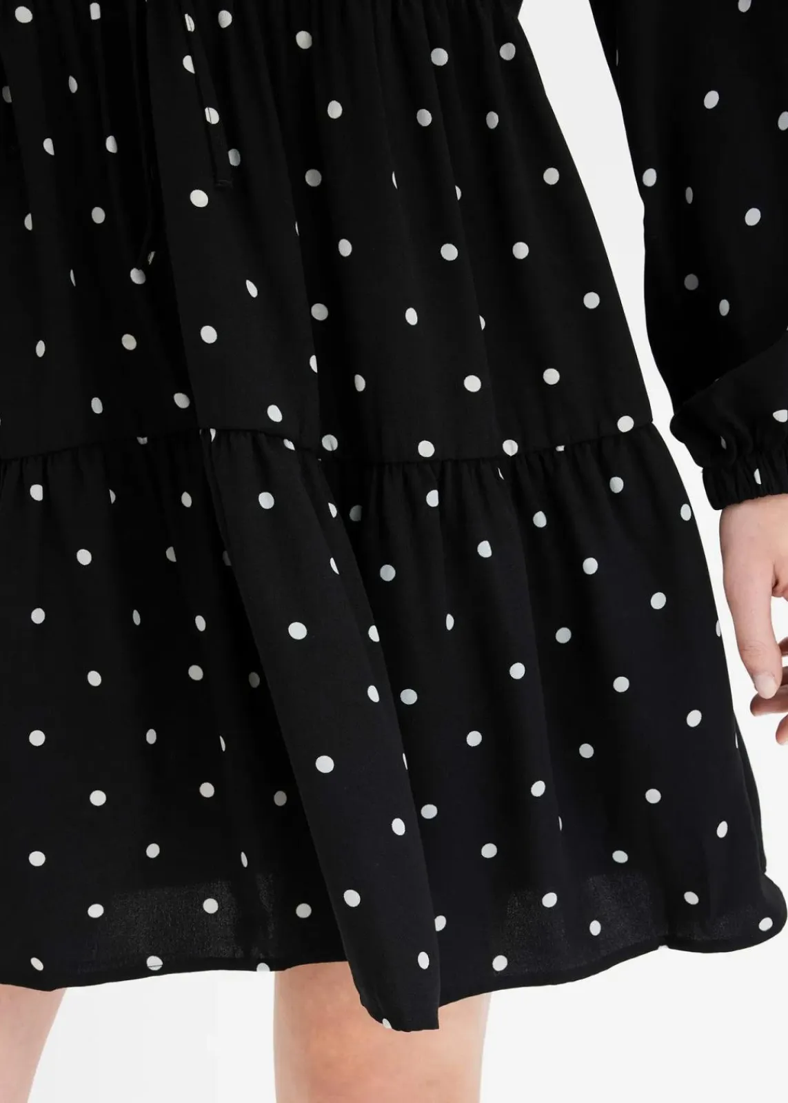 bonprix Bekleidung·Pullover & Strickjacken|Kleider^Tunika-Kleid schwarz/weiß gepunktet