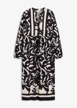 bonprix Bekleidung·Pullover & Strickjacken|Kleider^Tunika-Kleid schwarz/weiß bedruckt