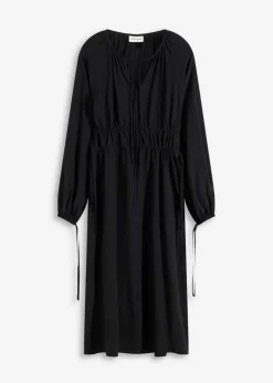 bonprix Kleider|Bekleidung·Pullover & Strickjacken^Tunika-Kleid aus fließendem Viskose-Mix schwarz