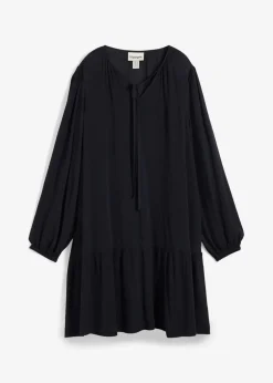 bonprix Bekleidung·Pullover & Strickjacken|Kleider^Tunika-Kleid aus fließender Viskose schwarz