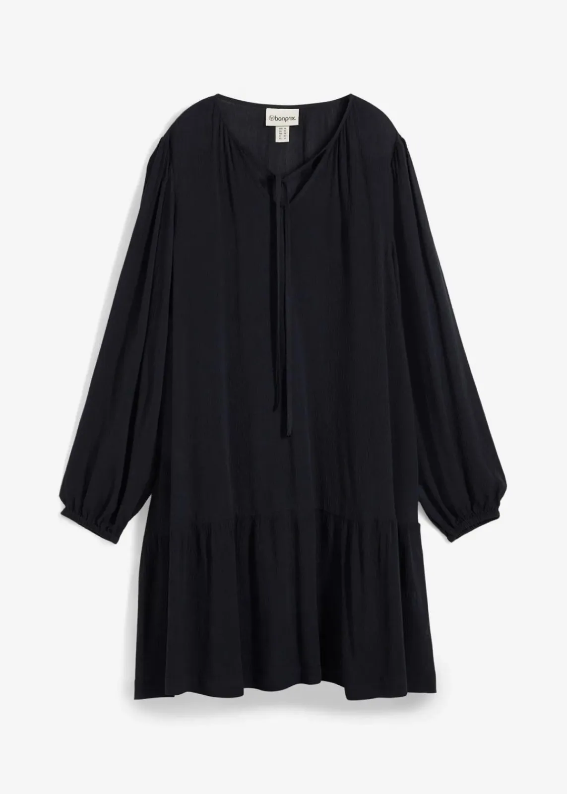 bonprix Bekleidung·Pullover & Strickjacken|Kleider^Tunika-Kleid aus fließender Viskose schwarz