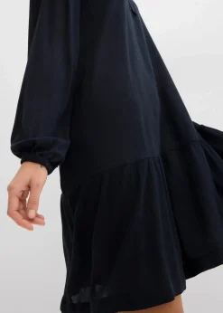 bonprix Bekleidung·Pullover & Strickjacken|Kleider^Tunika-Kleid aus fließender Viskose schwarz