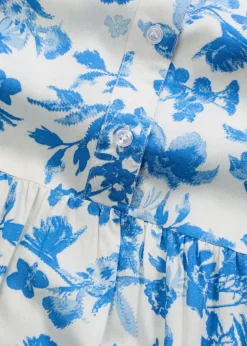 bonprix Kleider|Bekleidung·Pullover & Strickjacken^Tunika-Kleid aus fließender Viskose gletscherblau/hellblau/wollweiß