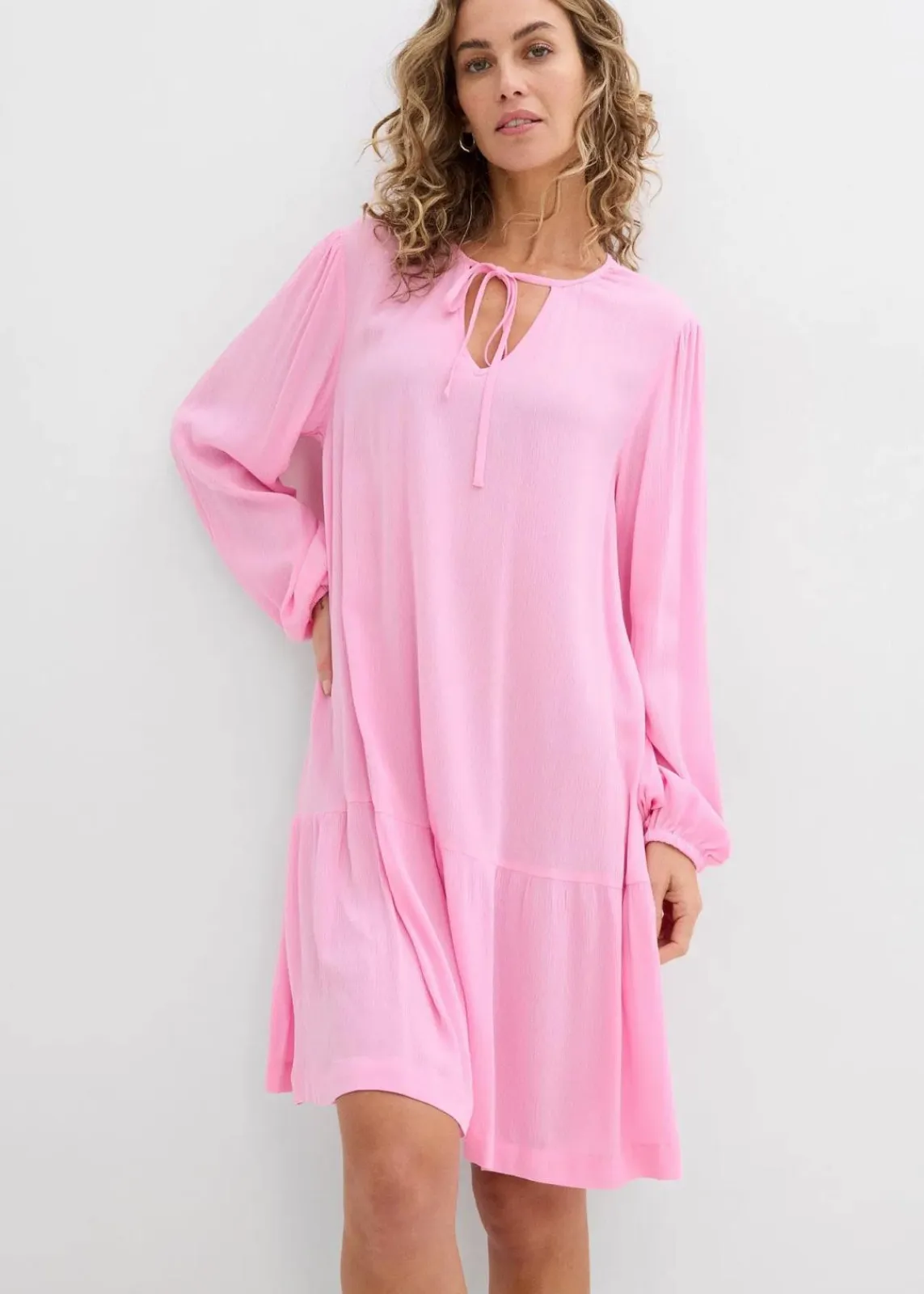 bonprix Kleider|Bekleidung·Pullover & Strickjacken^Tunika-Kleid aus fließender Viskose rosa