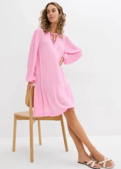 bonprix Kleider|Bekleidung·Pullover & Strickjacken^Tunika-Kleid aus fließender Viskose rosa