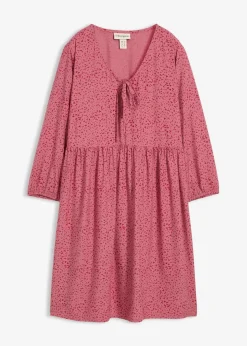 bonprix Bekleidung·Pullover & Strickjacken|Kleider^Tunika-Kleid aus fließender Vikose beerensorbet/abendrot bedruckt