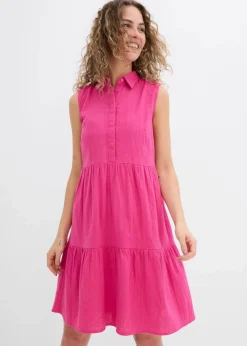 bonprix Kleider|Bekleidung·Pullover & Strickjacken^Tunika-Kleid aus luftigem Musselin fuchsia