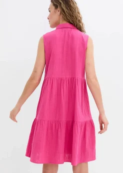 bonprix Kleider|Bekleidung·Pullover & Strickjacken^Tunika-Kleid aus luftigem Musselin fuchsia