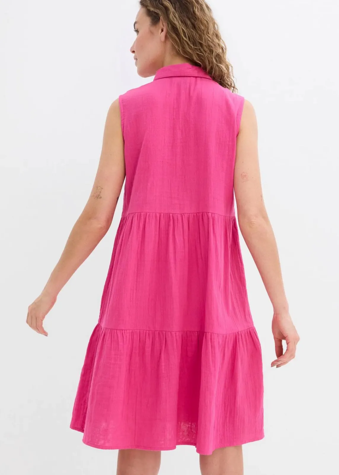bonprix Kleider|Bekleidung·Pullover & Strickjacken^Tunika-Kleid aus luftigem Musselin fuchsia