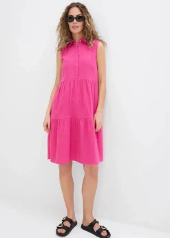 bonprix Kleider|Bekleidung·Pullover & Strickjacken^Tunika-Kleid aus luftigem Musselin fuchsia