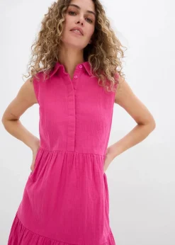 bonprix Kleider|Bekleidung·Pullover & Strickjacken^Tunika-Kleid aus luftigem Musselin fuchsia