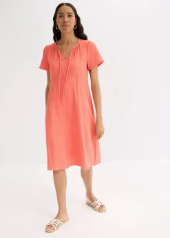 bonprix Bekleidung·Pullover & Strickjacken|Kleider^Tunika-Kleid aus Musselin helllachs