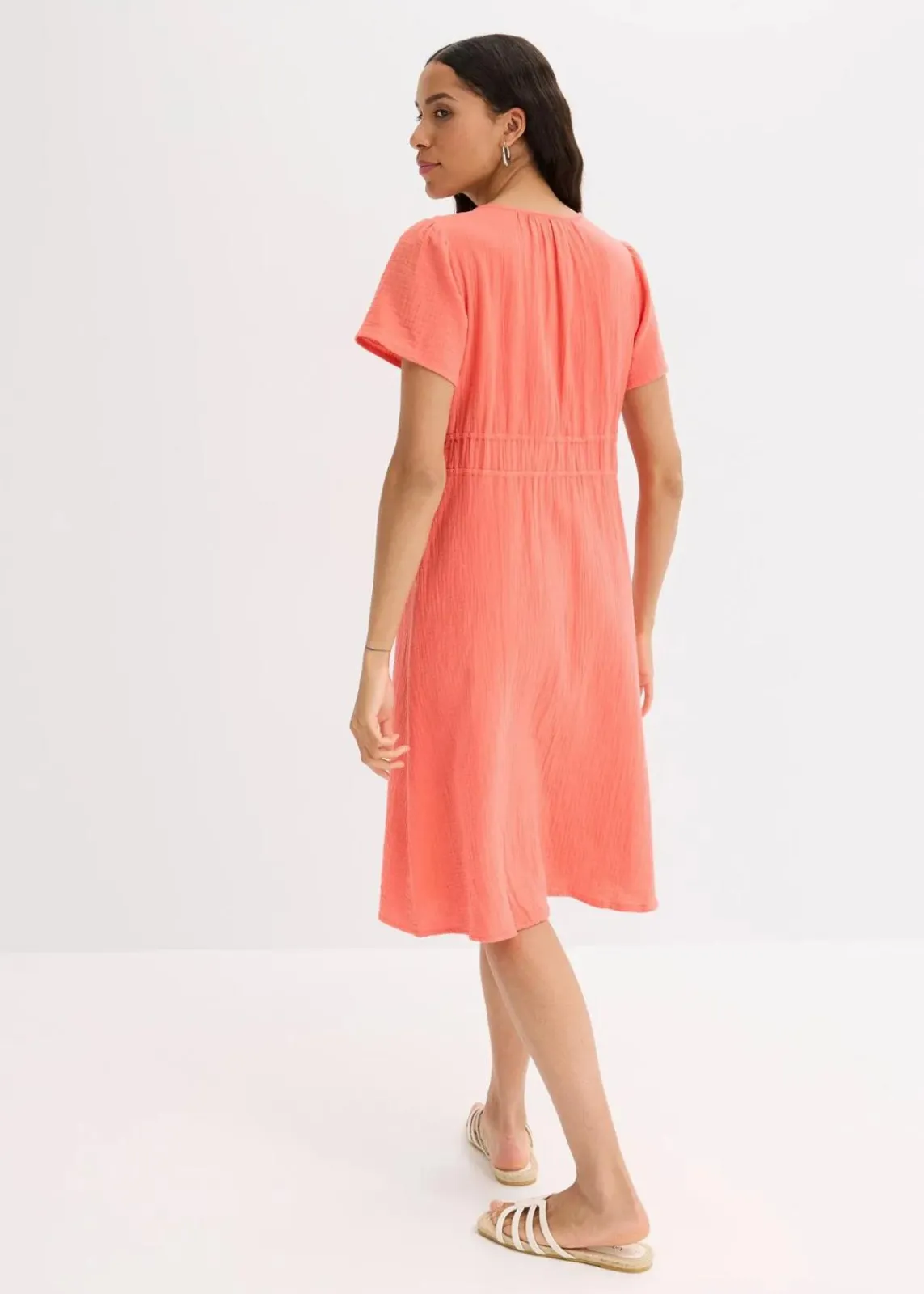 bonprix Bekleidung·Pullover & Strickjacken|Kleider^Tunika-Kleid aus Musselin helllachs