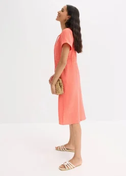 bonprix Bekleidung·Pullover & Strickjacken|Kleider^Tunika-Kleid aus Musselin helllachs
