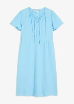 bonprix Kleider|Bekleidung·Pullover & Strickjacken^Tunika-Kleid aus Musselin hellblau