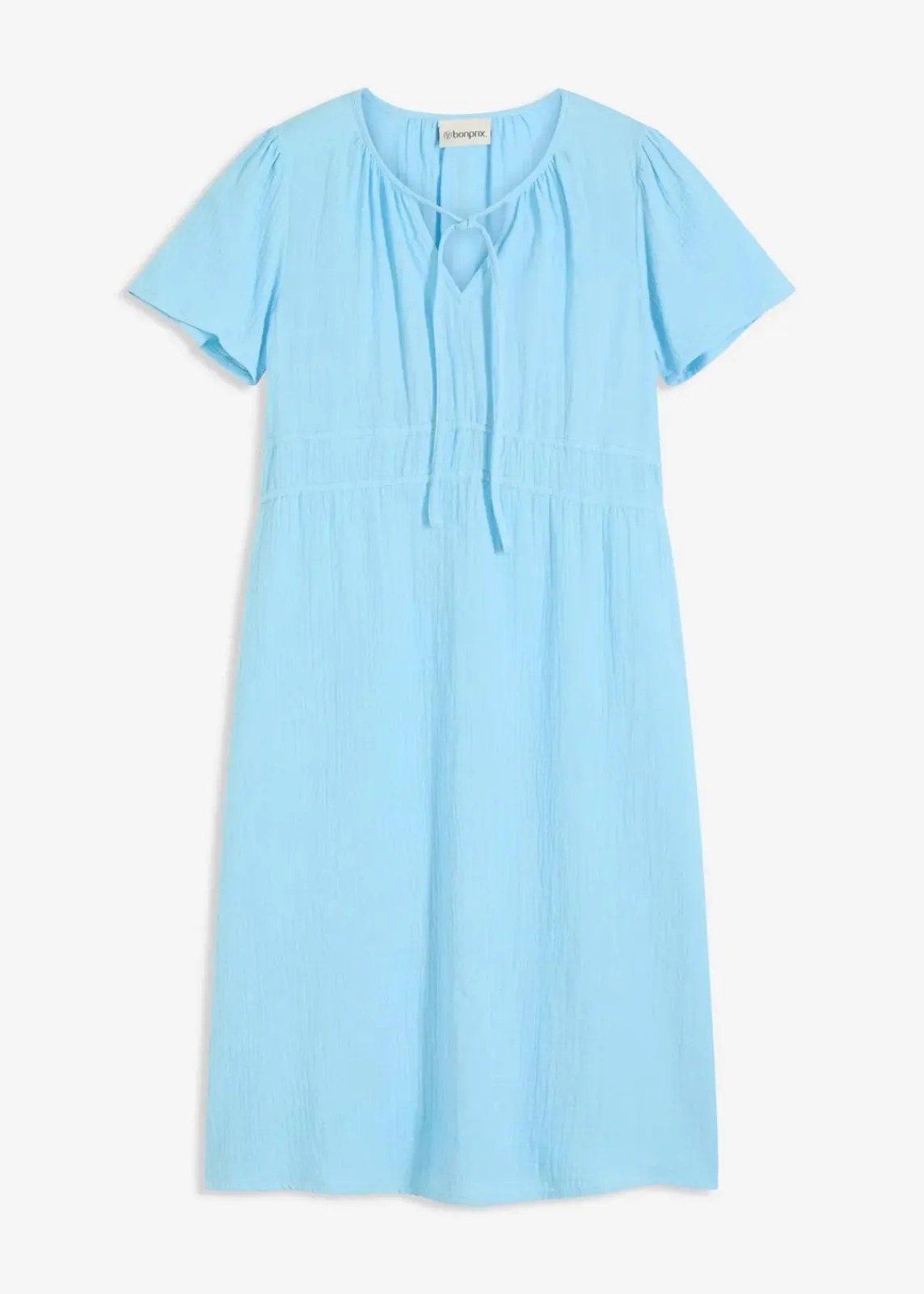 bonprix Kleider|Bekleidung·Pullover & Strickjacken^Tunika-Kleid aus Musselin hellblau