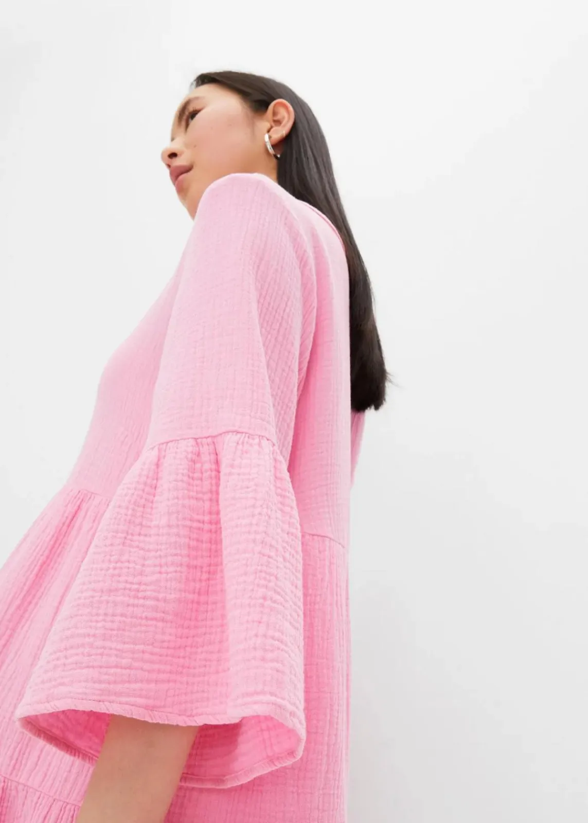 bonprix Kleider|Bekleidung·Pullover & Strickjacken^Tunika-Kleid aus reiner Baumwolle rosa
