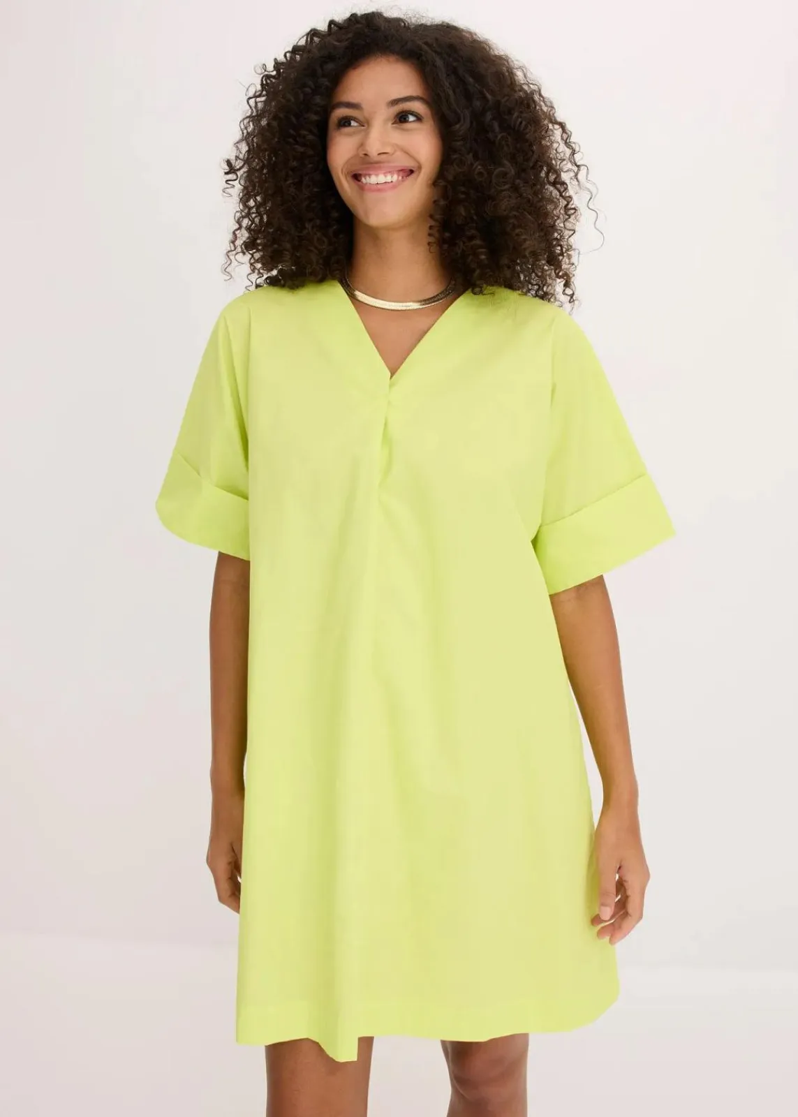 bonprix Kleider|Bekleidung·Pullover & Strickjacken^Tunika-Kleid aus reiner Bio-Baumwolle zitrusgelb