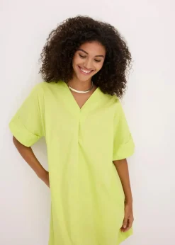bonprix Kleider|Bekleidung·Pullover & Strickjacken^Tunika-Kleid aus reiner Bio-Baumwolle zitrusgelb