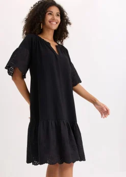 bonprix Nachhaltigere Materialien|Kleider^Tunika-Kleid aus reiner Bio-Baumwolle schwarz