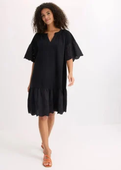 bonprix Nachhaltigere Materialien|Kleider^Tunika-Kleid aus reiner Bio-Baumwolle schwarz