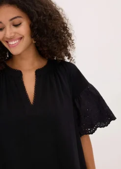 bonprix Nachhaltigere Materialien|Kleider^Tunika-Kleid aus reiner Bio-Baumwolle schwarz