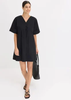 bonprix Bekleidung·Pullover & Strickjacken|Kleider^Tunika-Kleid aus reiner Bio-Baumwolle schwarz
