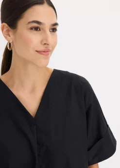 bonprix Bekleidung·Pullover & Strickjacken|Kleider^Tunika-Kleid aus reiner Bio-Baumwolle schwarz