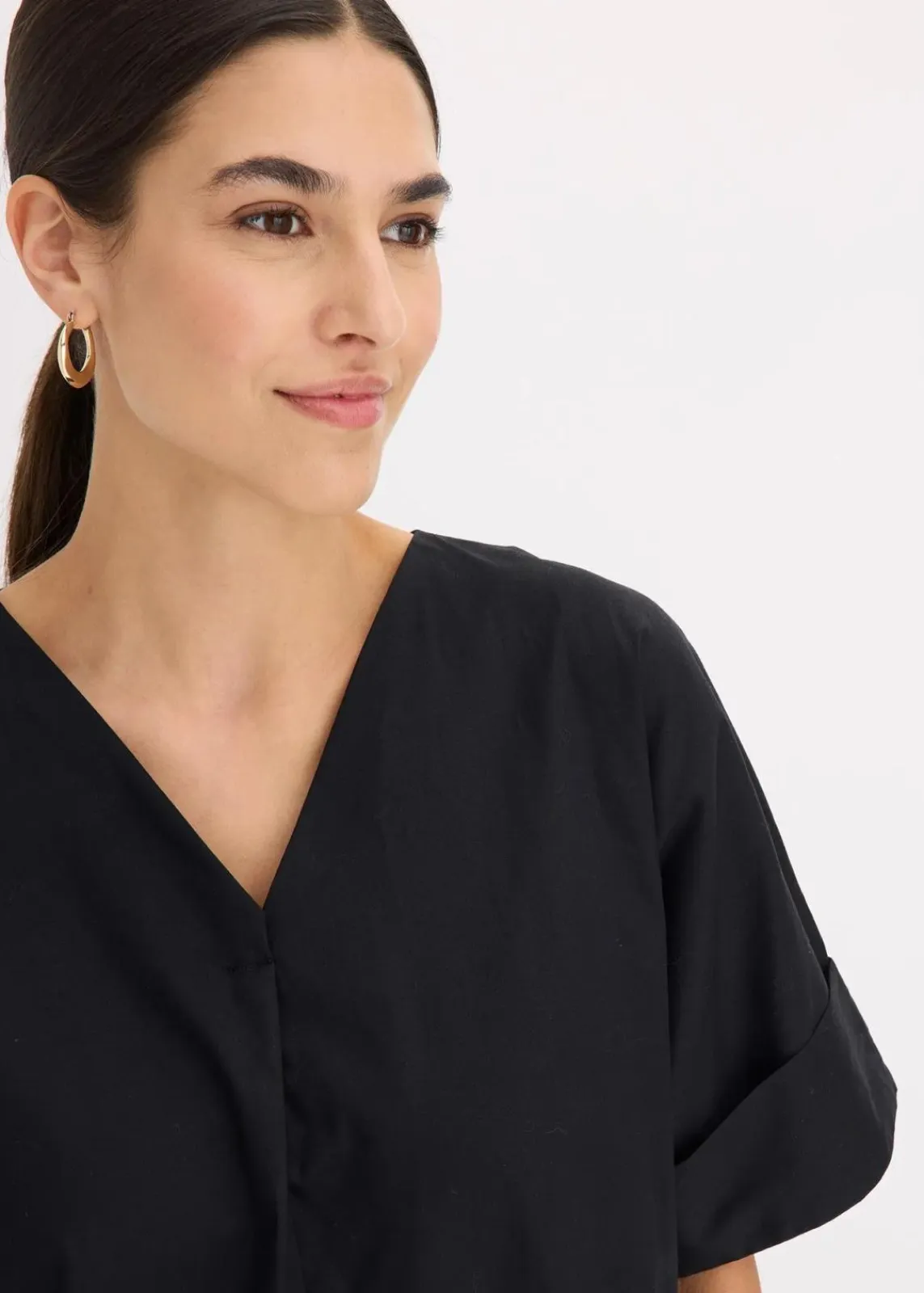 bonprix Bekleidung·Pullover & Strickjacken|Kleider^Tunika-Kleid aus reiner Bio-Baumwolle schwarz