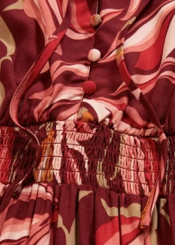 bonprix Bekleidung·Pullover & Strickjacken|Kleider^Tunika-Kleid aus reiner Viskose rubinrot/rot floral