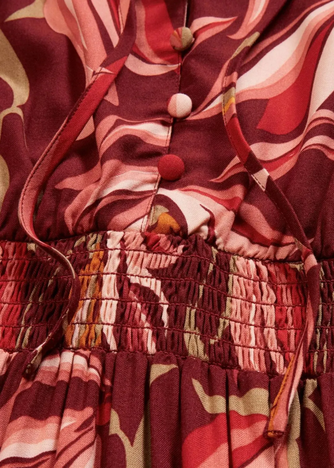 bonprix Bekleidung·Pullover & Strickjacken|Kleider^Tunika-Kleid aus reiner Viskose rubinrot/rot floral
