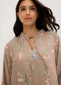 bonprix Kleider|Bekleidung·Pullover & Strickjacken^Tunika-Kleid aus reiner Viskose braun geblümt
