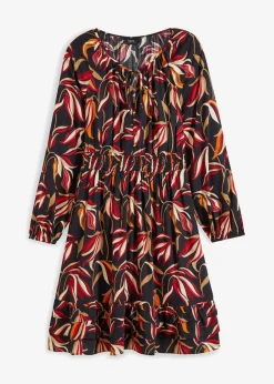 bonprix Kleider|Bekleidung·Pullover & Strickjacken^Tunika-Kleid aus reiner Viskose schwarz floral