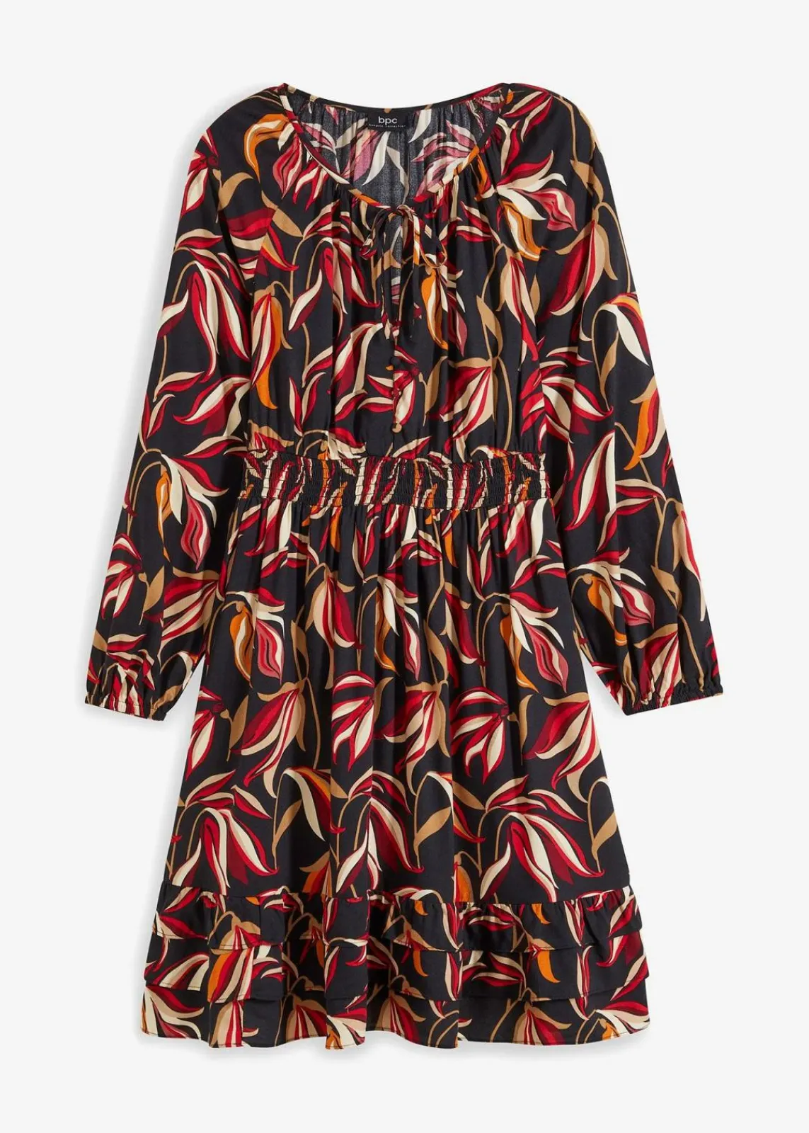 bonprix Kleider|Bekleidung·Pullover & Strickjacken^Tunika-Kleid aus reiner Viskose schwarz floral