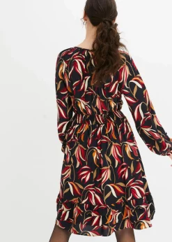bonprix Kleider|Bekleidung·Pullover & Strickjacken^Tunika-Kleid aus reiner Viskose schwarz floral