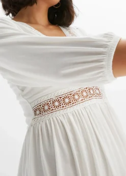 bonprix Nachhaltigere Materialien|Kleider^Tunika-Kleid aus softem Viskose-Mix weiß