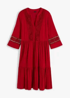 bonprix Nachhaltigere Materialien|Kleider^Tunika-Kleid aus softer Viskose chillirot