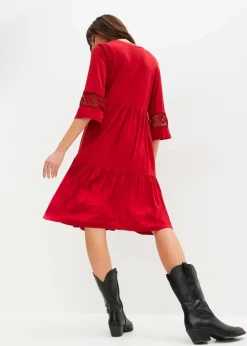 bonprix Nachhaltigere Materialien|Kleider^Tunika-Kleid aus softer Viskose chillirot